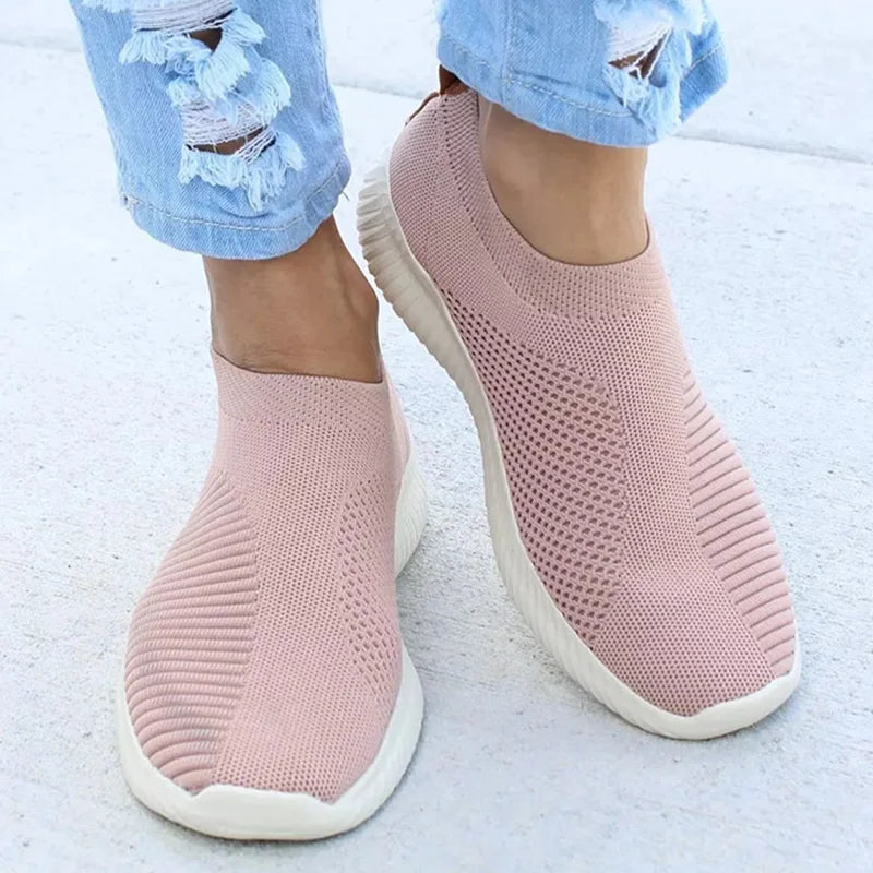 Women's Sneaker Slip On Women Sneakers Breather White Shoes Women Casual Sneaker Sports Shoes Comfortable Vulcanize Shoes Female